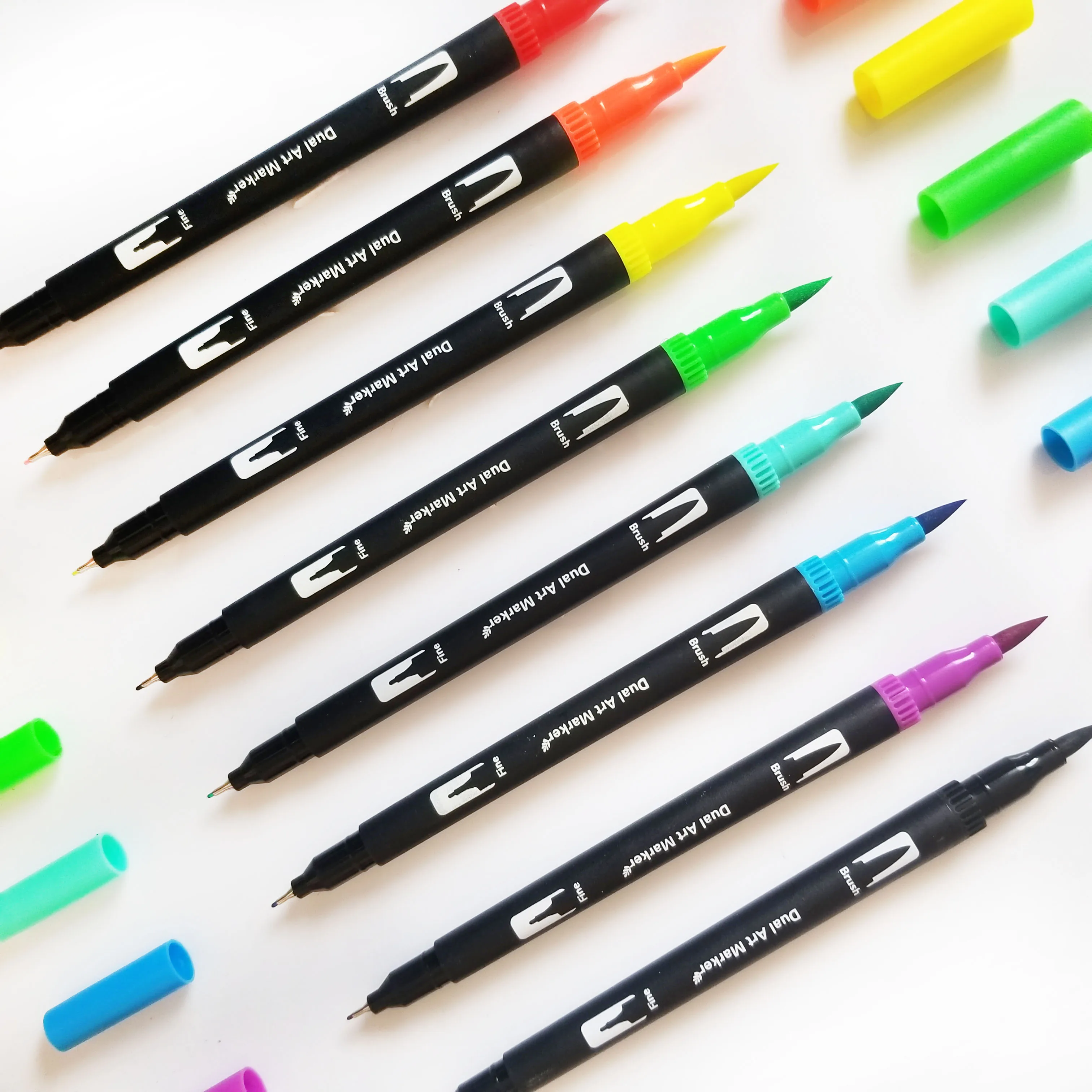 

120 Dual Markers Brush Pen Bullet Journal Pen Fine Point Coloring Marker & Brush Highlighter Pen for Hand Lettering Sketching