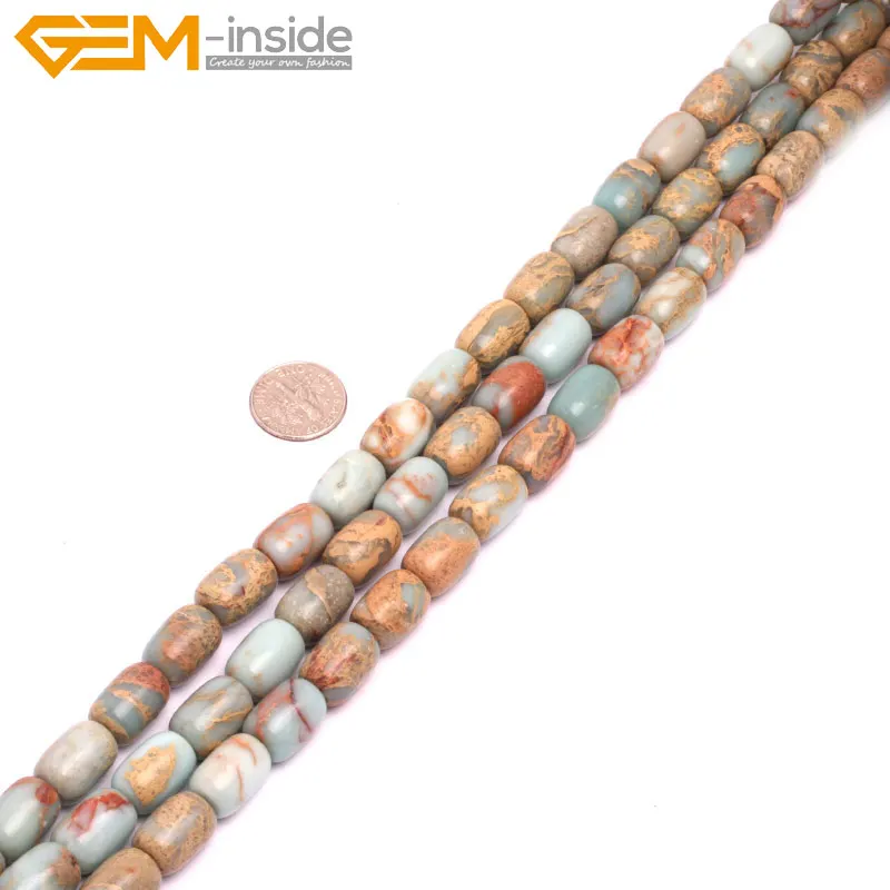 Gem-inside Natural Tube Cylinder Columnar Column Multicolor Shoushan Jaspers Beads For DIY Jewelry Making 15inches | Украшения и