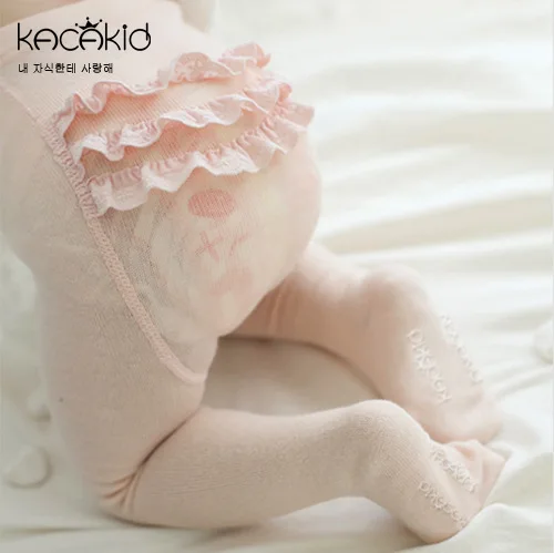 

Колготки для девочек с кружевом и нескользящим рисунком, ka1128