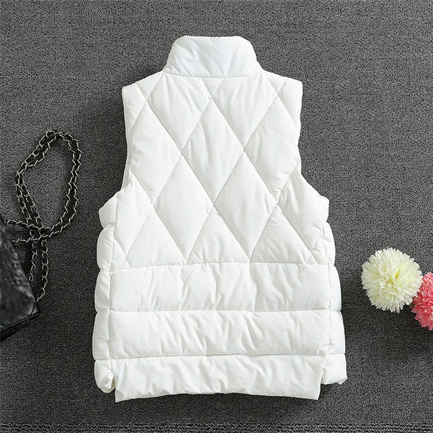 Женское осенне зимнее пальто без рукавов куртка с карманами жилет на молнии