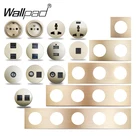 Wallpad L6 Позолоченный матовый алюминиевый настенный выключатель Европейская французская розетка USB зарядное устройство RJ45 CAT6 HDMI-совместимые модули Бесплатная комбинация