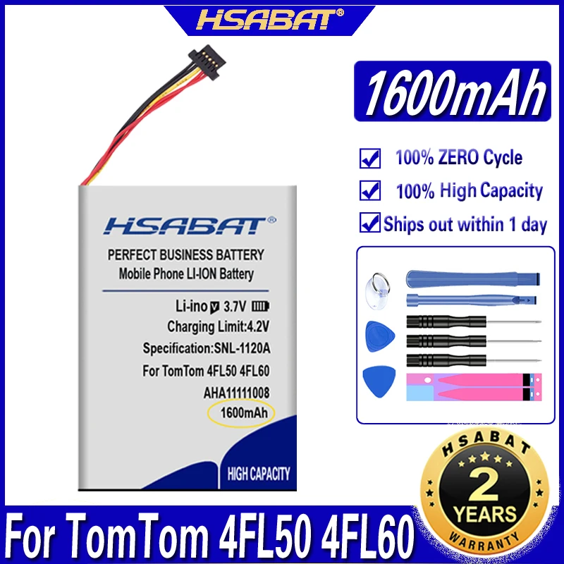 Аккумулятор HSABAT AHA11111008 VFAD 1600 мАч GPS для TomTom 4FL50 4FL60 Go 5000 GO 5100 6000 6100 PRO TRUCK 525 |