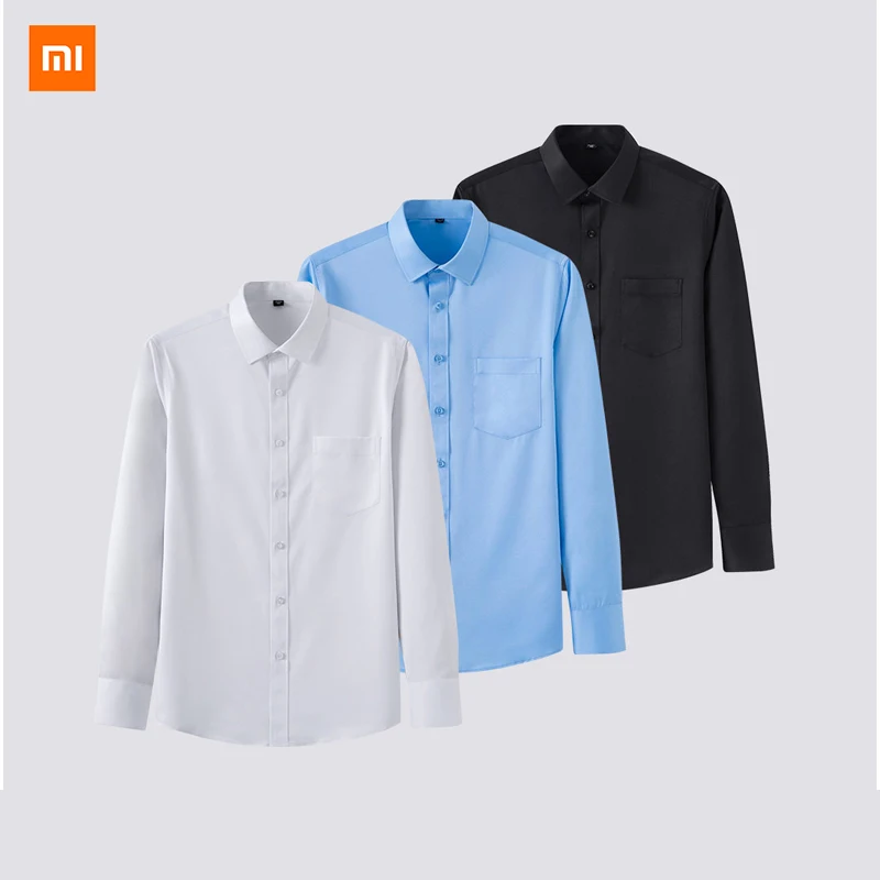 Немнущаяся облегающая Мужская рубашка XIaomi Youpin с длинными рукавами не требует