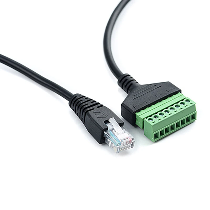 

RJ45 Ethernet Male Naar 8 Pin Av Terminal Schroef Adapter Converter Block Plug Kabel Voor Cctv Camera