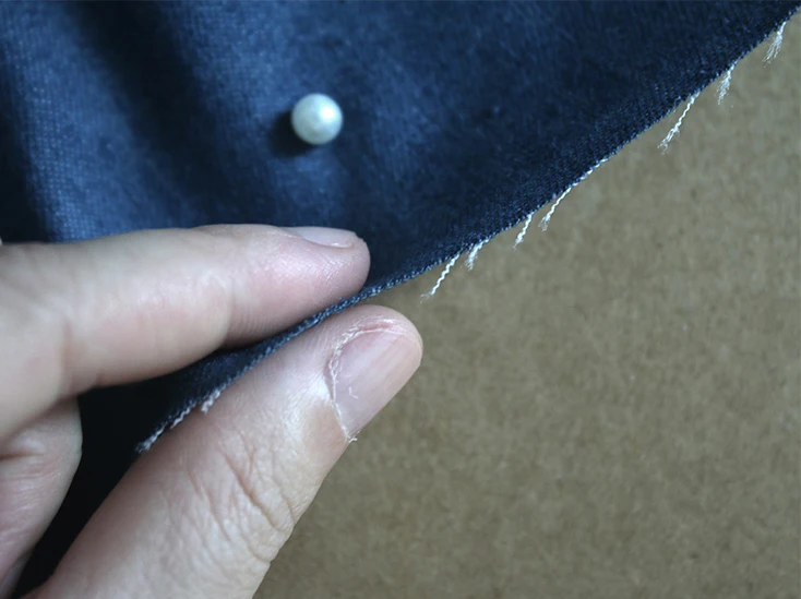 Жемчужный деним 150 см Ширина Творческая ручная вышитая синяя ткань DIY Дизайнерская 3D стерео ткань CG086.