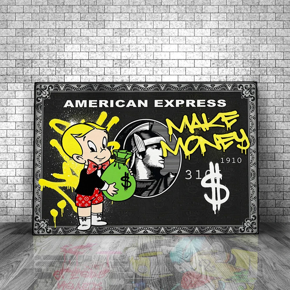 

Alec Graffiti Monopoly Millionaire Money Street Art Canvas Painting Wall Picture Poster Print Modern Living Room Home Decoration