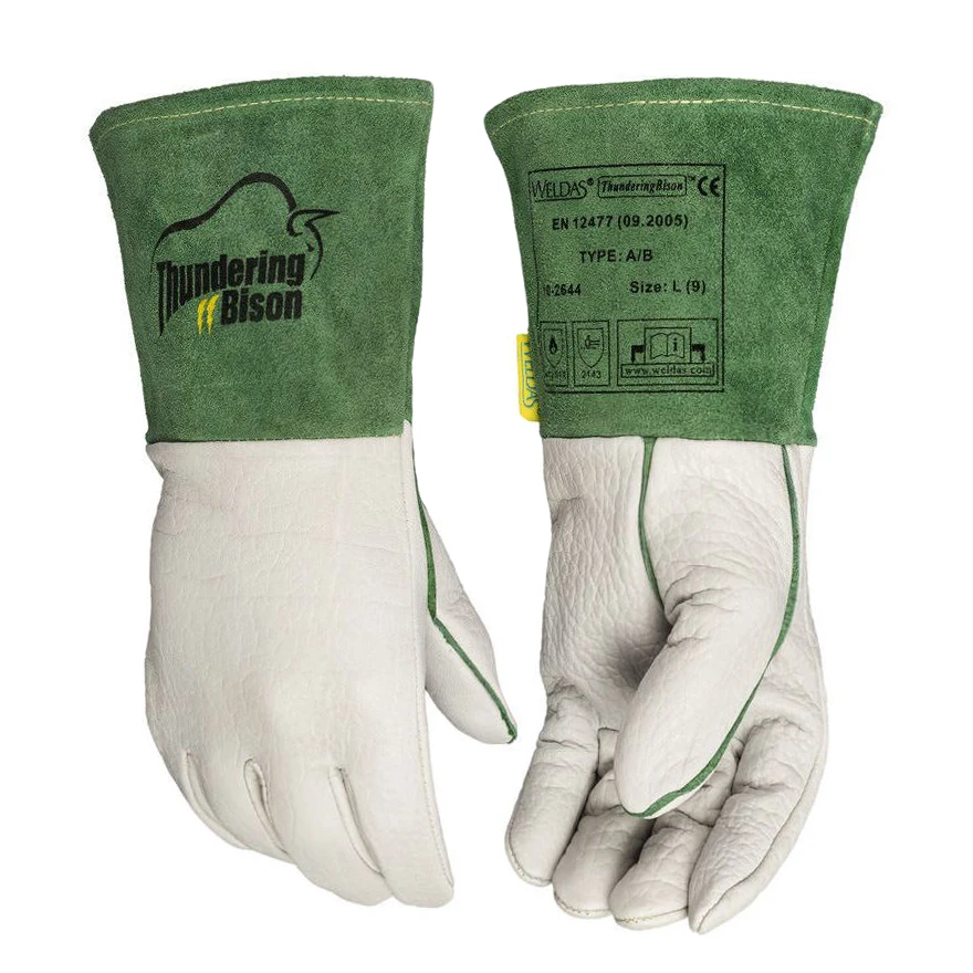

Grain Cow Leather Welder Work Glove Arc Safety Hand Bison MMA Leather TIG MIG Welding Gloves
