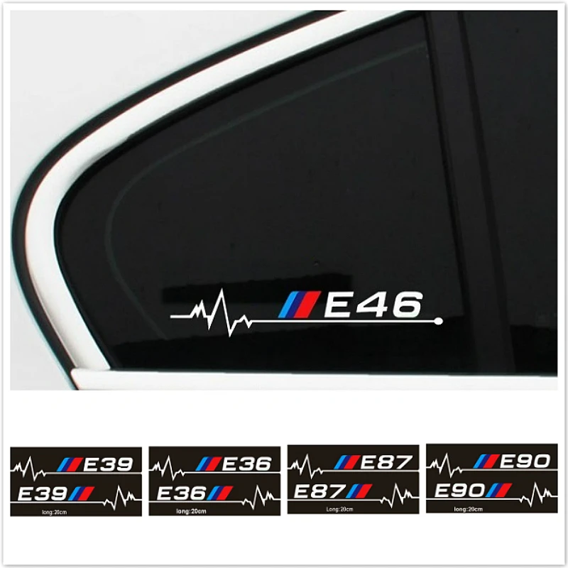 2 шт. автомобильные боковые стекла спортивные наклейки для BMW E36 E37 E38 E39 E46 E60 E61 E62 E87