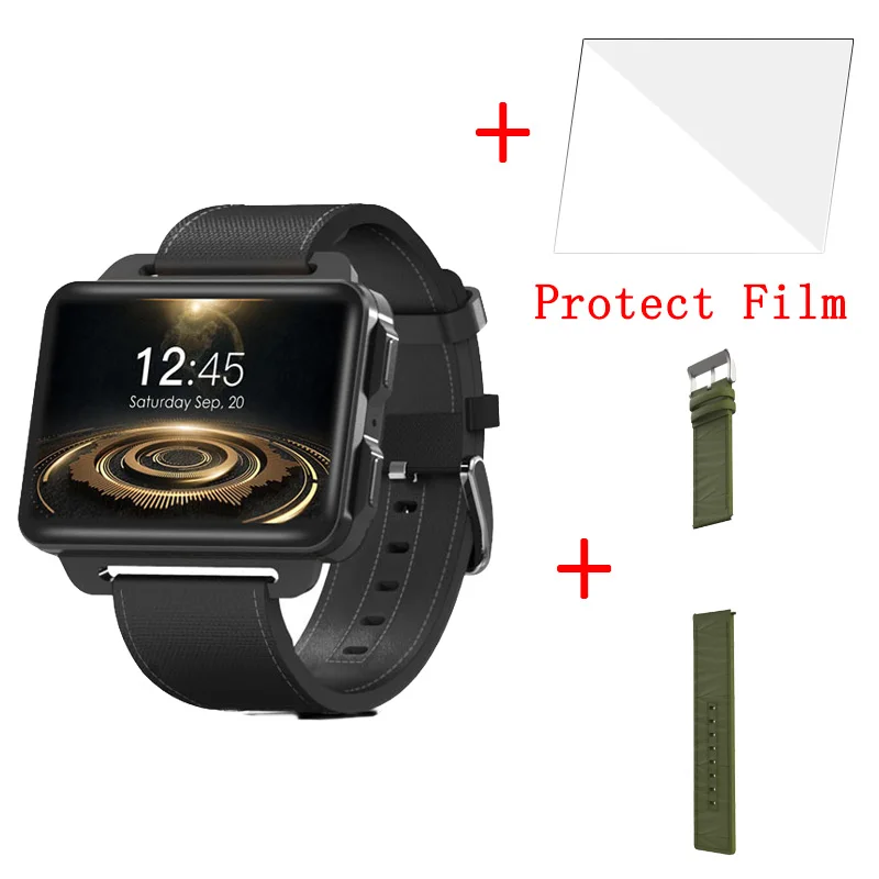 add green strap LEMFO LEM4 PRO 3g SIM gps wifi умные часы для мужчин монитор сердечного ритма звонки сообщения видеоплеер Шагомер Умные часы Android для мужчин - Цвет: add green strap