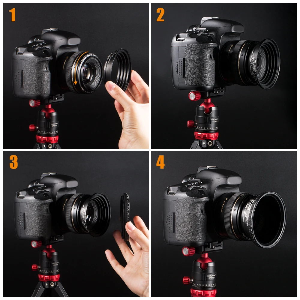 K & F CONCEPT 18 шт. фильтры для объектива камеры повышающийпонижающий адаптер Набор Колец 37-82 мм 82-37 мм для объектива камеры Canon Nikon Sony DSLR (art.: 796c56d22) - 796c56d22