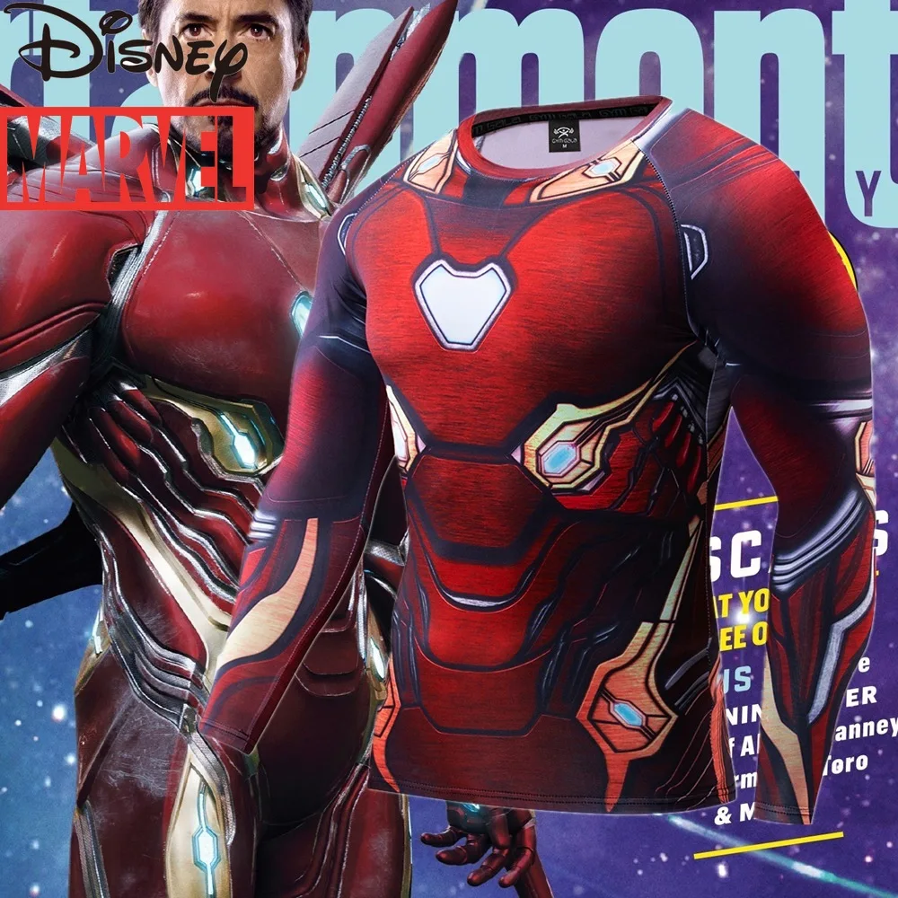 

Marvel Avengers Iron Man COS clothes fitness sports quick-drying clothes men's plus size T-shirt