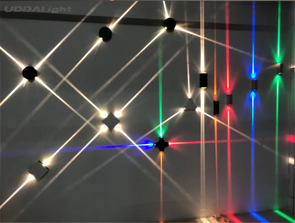 Крест водонепроницаемый настенный светильник для улицы 12 Вт Cree черный белый IP65