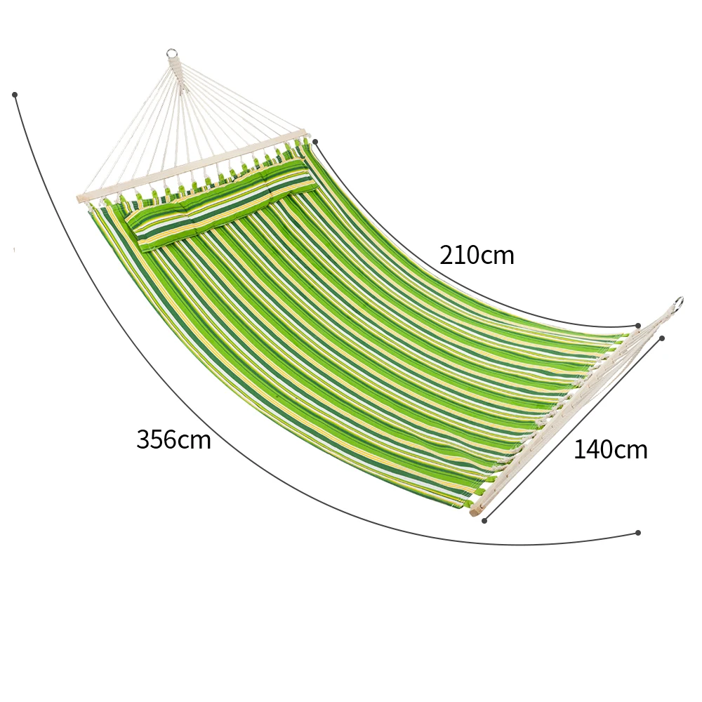 

Outdoor Garden Furniture Stylish Printing Style Hammock Beach Swing Double Beds for Travel Green Dropshipping