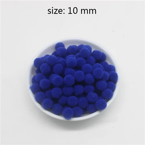 No 28 Royal blue 1600 шт 10 мм помпоны меховой плюшевый шар для рукоделия DIY ювелирных изделий для дома, свадьбы, украшения одежды, праздничные принадлежности для мероприятий - Цвет: No 28 Royal blue