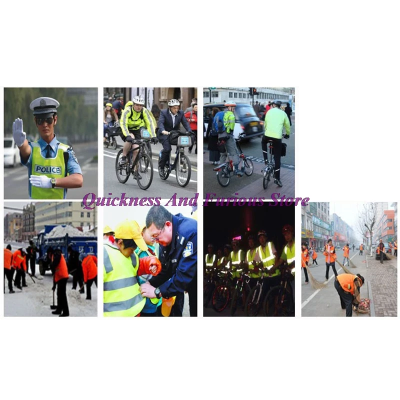 

1pc Safety Adjustable Safety Reflective Visibility Striped Vest Jacket Highlight For Night Riding Cycling Sports