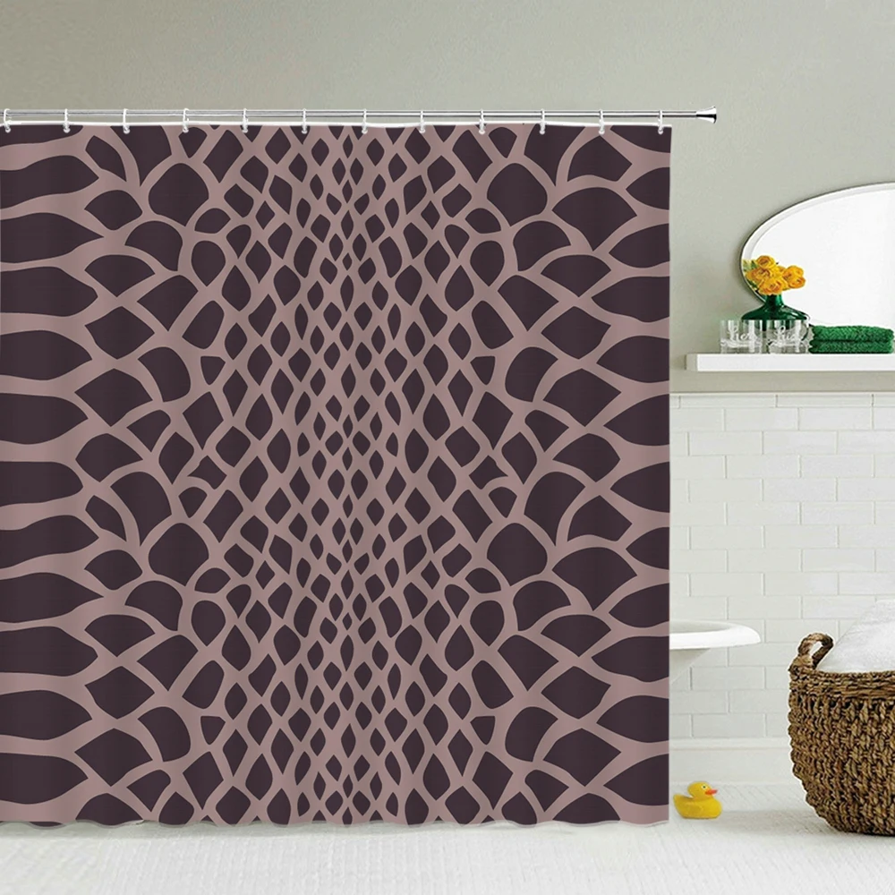 

Штора для душа с леопардовым змеиным узором, водонепроницаемая тканевая занавеска для ванной с 3D рисунком животных, экран для купания