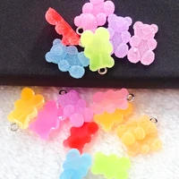 20pcslot 1711mm gummy bear charms epoxy resin cabochons glitter candy crafts necklace keychain pendant diy accessories