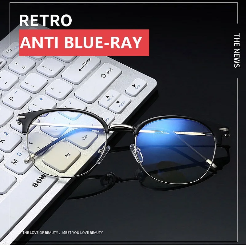 

Metal Frame Glasses For Women 2021 Fashion Rimless Optical Eyeglass Men Anti Blue Light Spectacle Vintage Oculos Lunettes De Sol