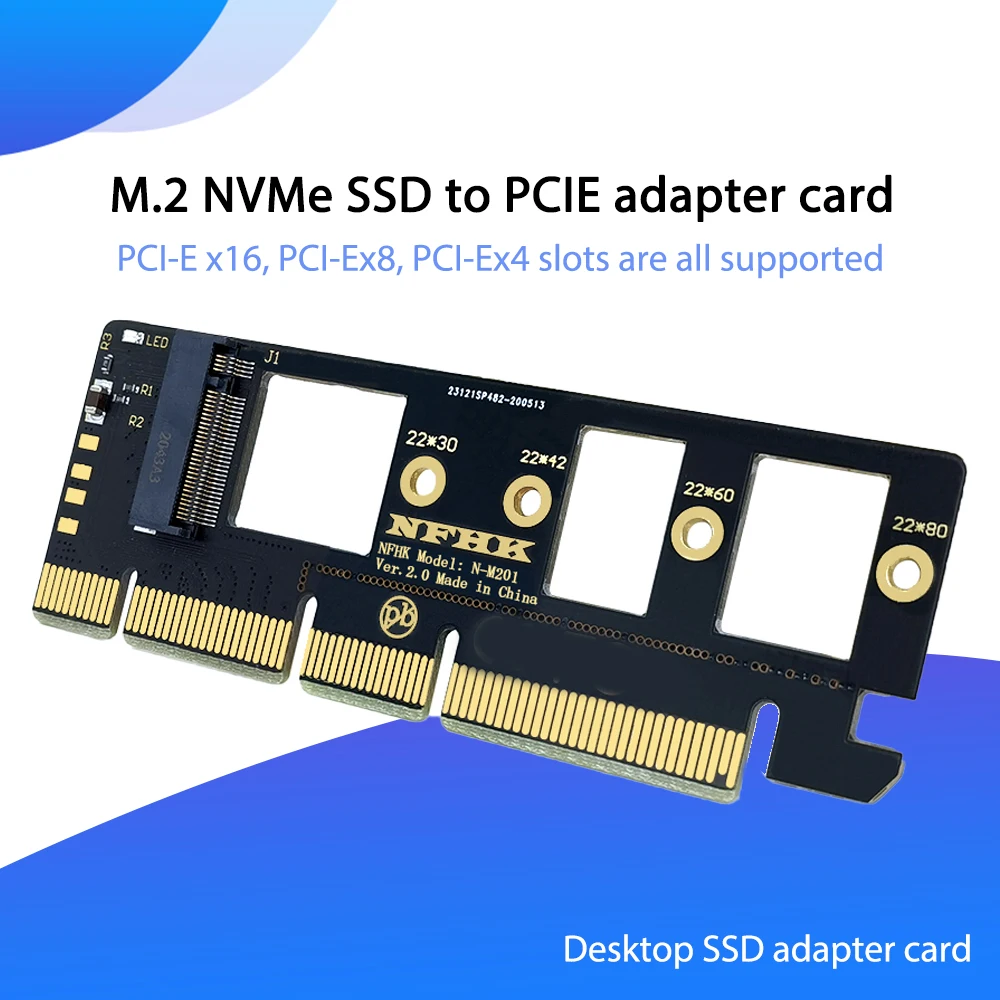 

M.2 NVME SSD to PCIE 3.0 x 4 x 8 x 16 Adapter Card Hard Disk Expansion Converter Card for 2230/2242/2260/2280 SSD