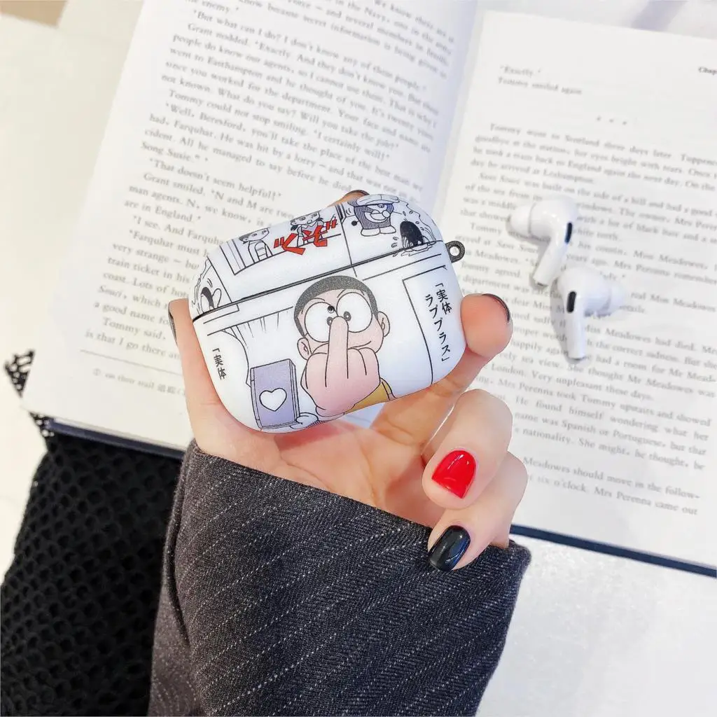 Беспроводной защитный чехол для наушников Buletooth для Airpods 1/2 и Pro, силиконовый чехол с мультипликационным персонажем Doraemon, чехол для наушников