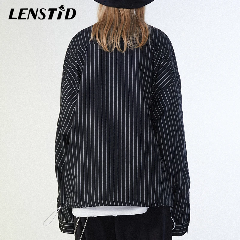 Мужская ветровка в полоску LENSTID винтажная спортивная куртка стиле Харадзюку