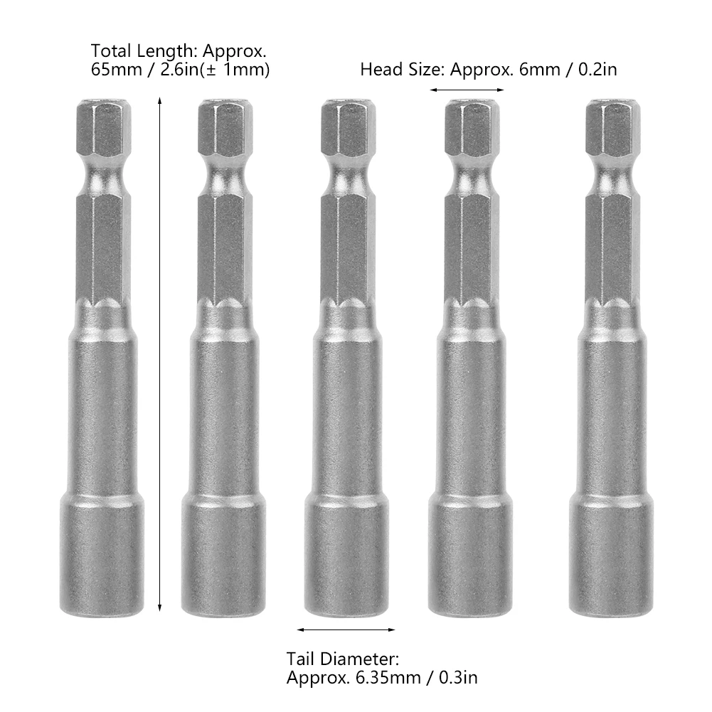 5 шт. магнитный шестигранный инструмент стальной электрический шуруповерт