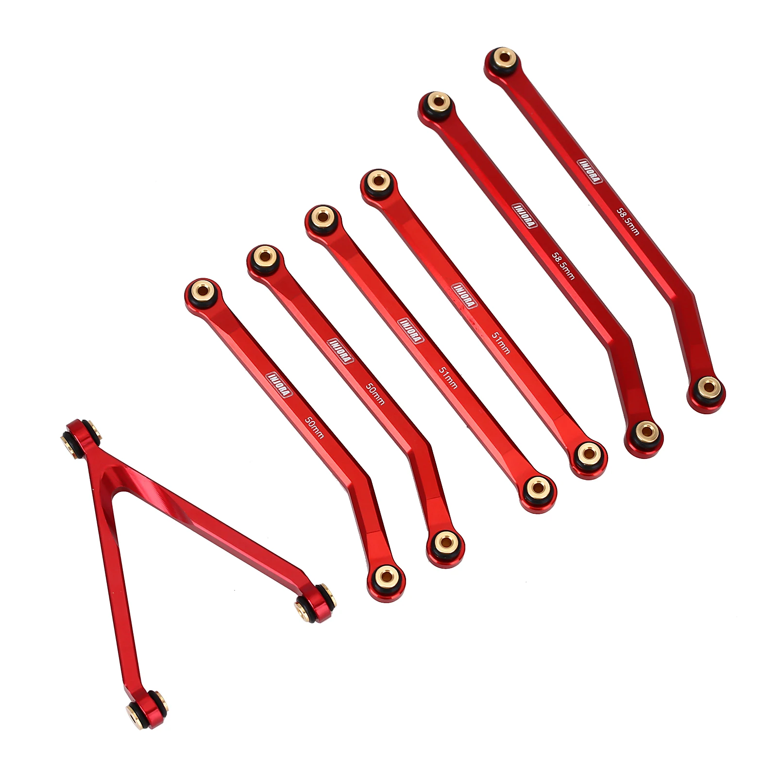 CNC anodizado de alta distancia, enlaces de chasis gris/rojo para 1/24 RC Crawler LWB 133,7mm Axial SCX24 AXI00001 C10 AXI00002 JEEP JLU-0