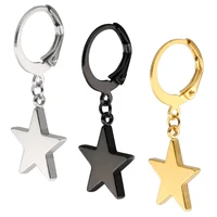 fashion jewelry star dangle earrings stainless steel huggie hoop earrings for women girls