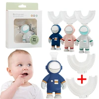 baby toothbrush children 360 degree u shaped childrens toothbrush with cartoon astronaut handle kids teeth oral care cleaning