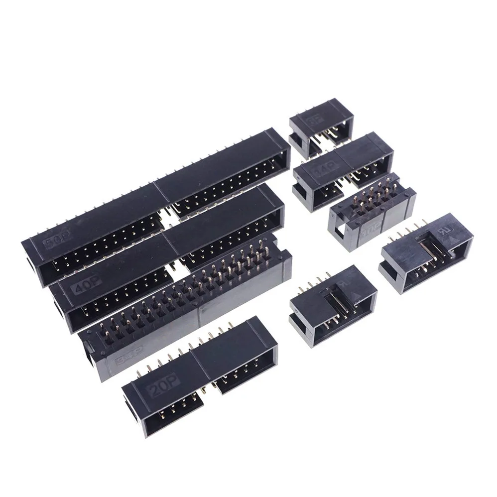 10 шт. 2 54 мм 6 8 12 14 16 20 24 26 30 34 40 50 позиция 180 градусов оболочка PCB IDC разъем