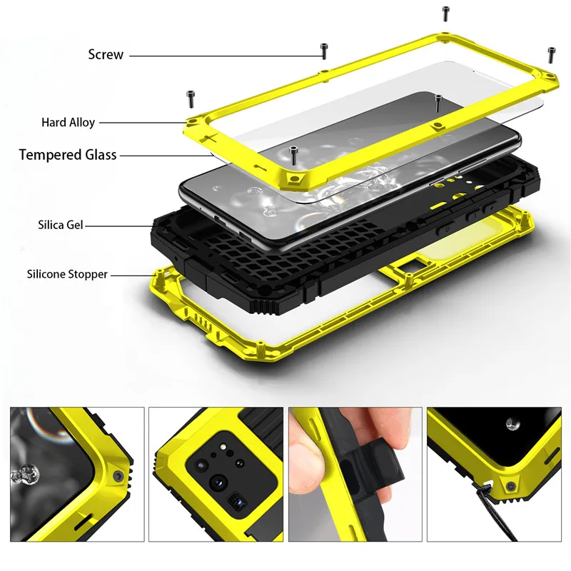 

Чехол-накладка для iphone 12, 11 Pro Max, Xs Max, Xr, X, 12 Mini, алюминиевый, водонепроницаемый