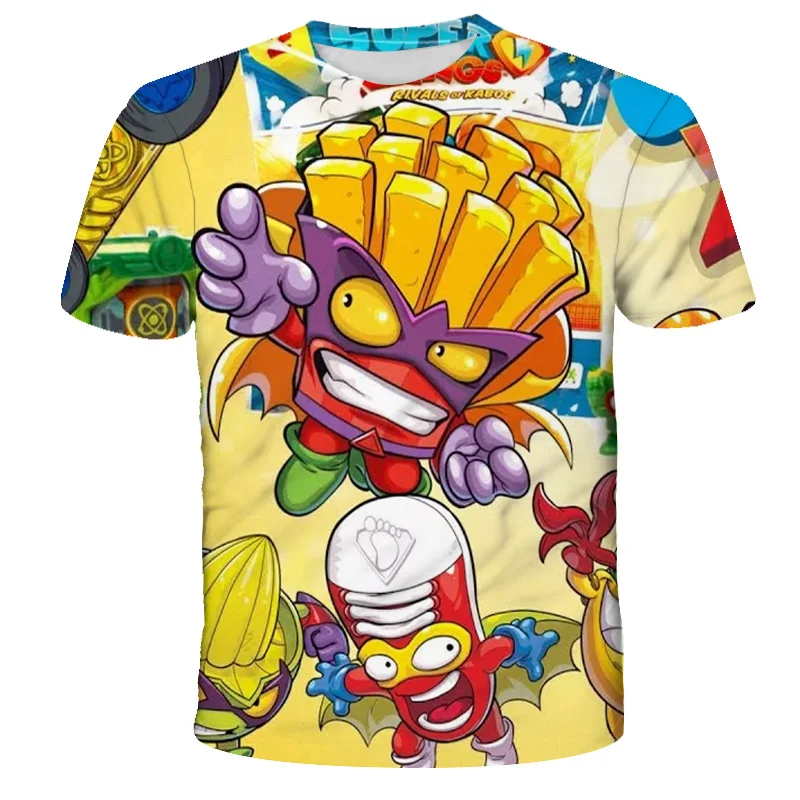 

New 3D Printing Hot Summer T-Shirt Super Zings Series 4 T-shirt Cartoon Top Round Neck Children's Girl Leisure Animation Trend