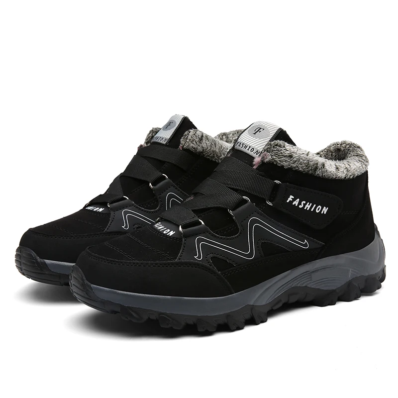 Мужские ботинки на меху MARSON черные теплые ботильоны с резиновой подошвой рабочая