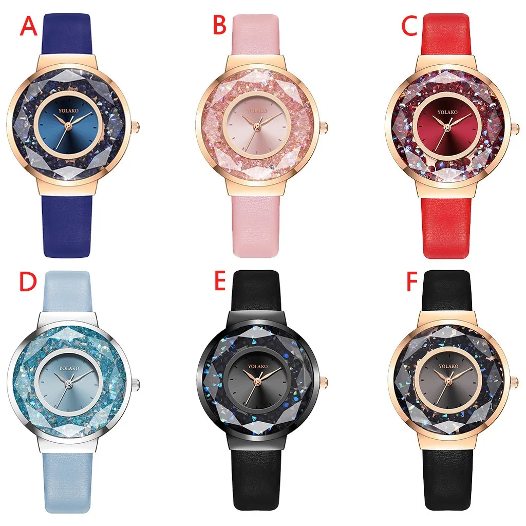 

Fashion Women Luxury Watch Gem Cut Geometry Crystal Leather Quartz Wristwatch Casual Waterproof Dress Watch Ladies Gift Clock
