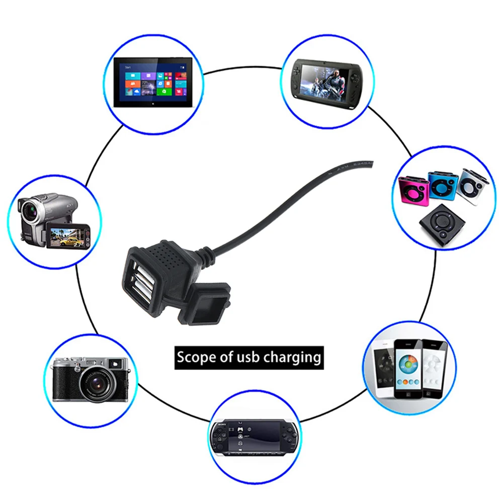 12V 24V Универсальное двойное USB Автомобильное зарядное устройство для мобильного