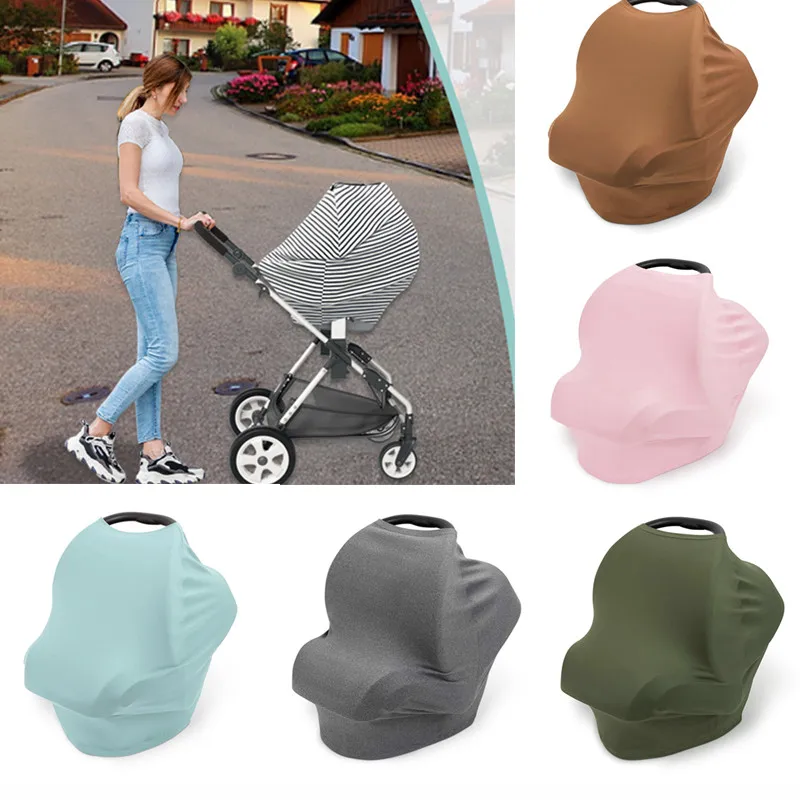 Multifunctional Baby Breastfeeding Cover Car Seat Cover Canopy Extra Soft And Stretchy Breathable Multi-use  Baby Stroller Cover