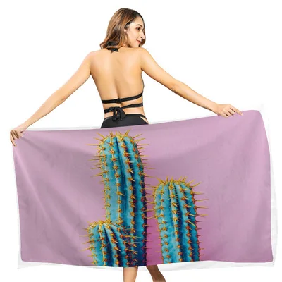 

Creative Printed Quick Drying Beach Towel Outdoor Portable Travel Sunscreen Shawl Towel Swim Pool Lounge Chair Cover Blanket