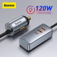 Baseus 120W Car Charger Quick Charger 3 0 3 0 For iPhone Samsung Type-C USB Charger Portable USB Phone Charger