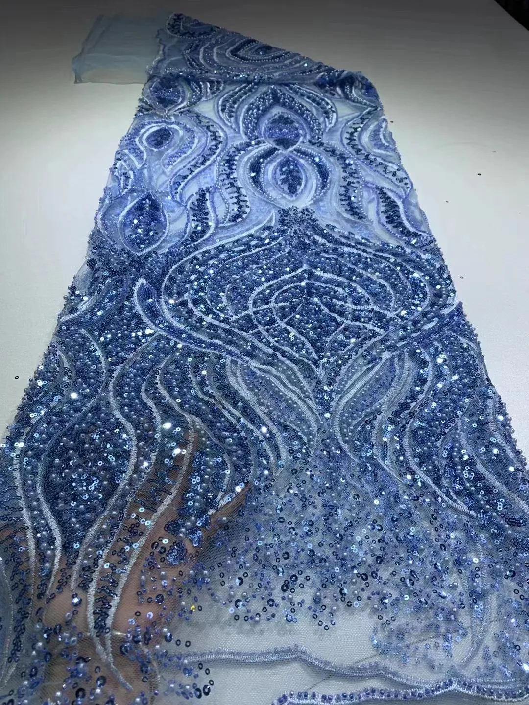 Роскошные бусины кружевная ткань ручной работы французское свадебное платье