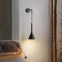 Nordic Bedside Wall Pendant Lights E27 LED Bedroom Wall Lamp for Living Room Stair Hotel Kitchen Lights fixture Black white gray
