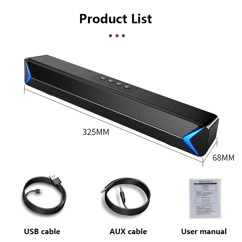 

Soundbar for TV Home Theater Computer Speaker Bluetooth Speaker Surround Sound Bar with AUX USB FM Radio