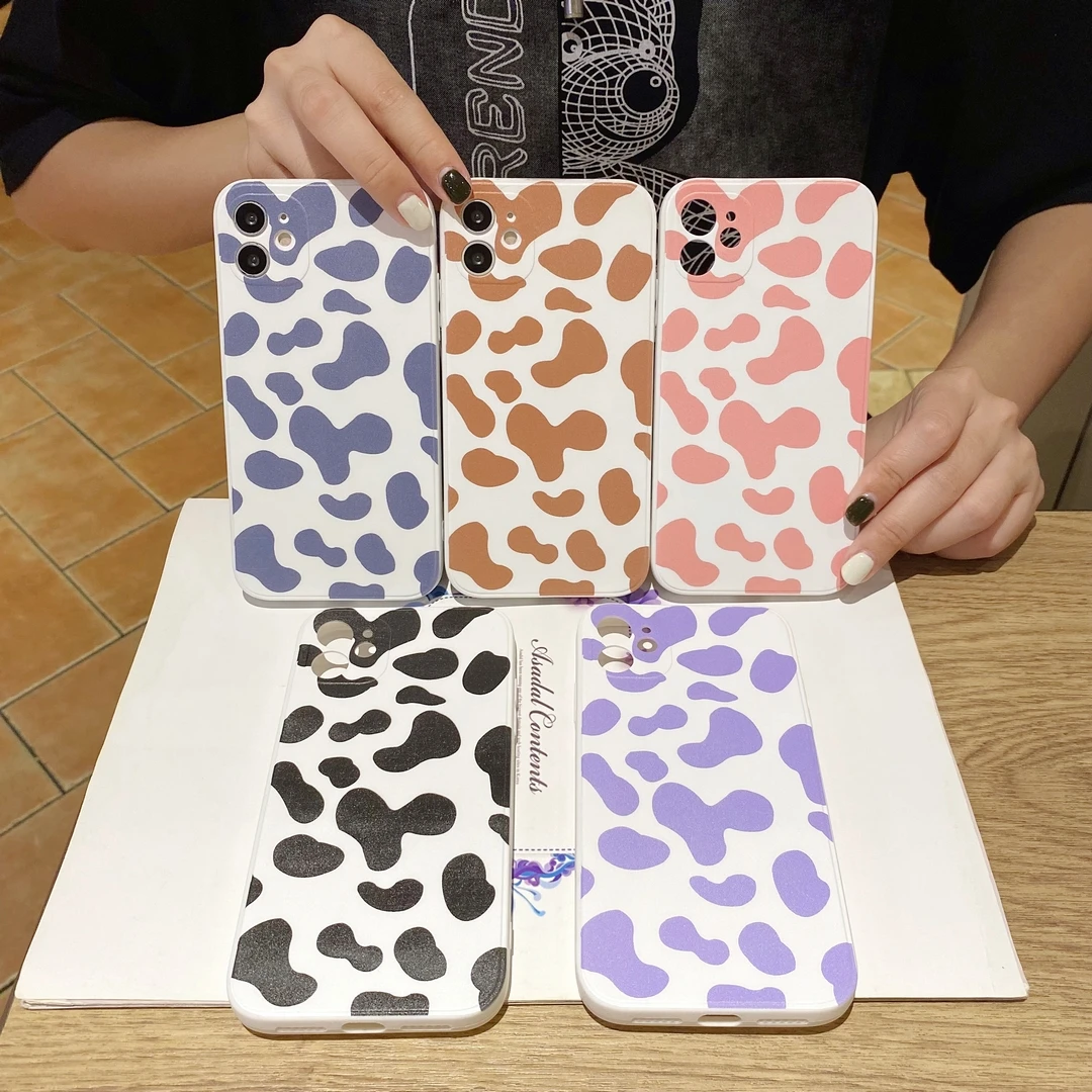 

Мягкий чехол из ТПУ с рисунком коровы Stria для IPhone 13Promax 13 12MINI 11 12 11Promax 12Promax 7 8 X XS XR XSMAX, противоударный чехол