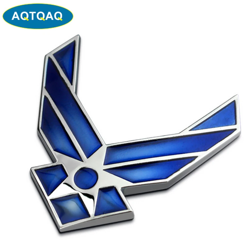 AQTQAQ 1 шт. 3D металлическая американская ВВС наклейка с логотипом на автомобиль