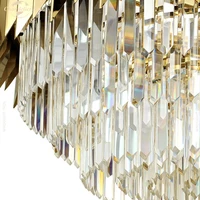 Luxury Crystal Chandeliers Lighting Art Deco LED Round Hanging Lamp Lustre for Living Room Bedroom Kitchen Dining Room Villa