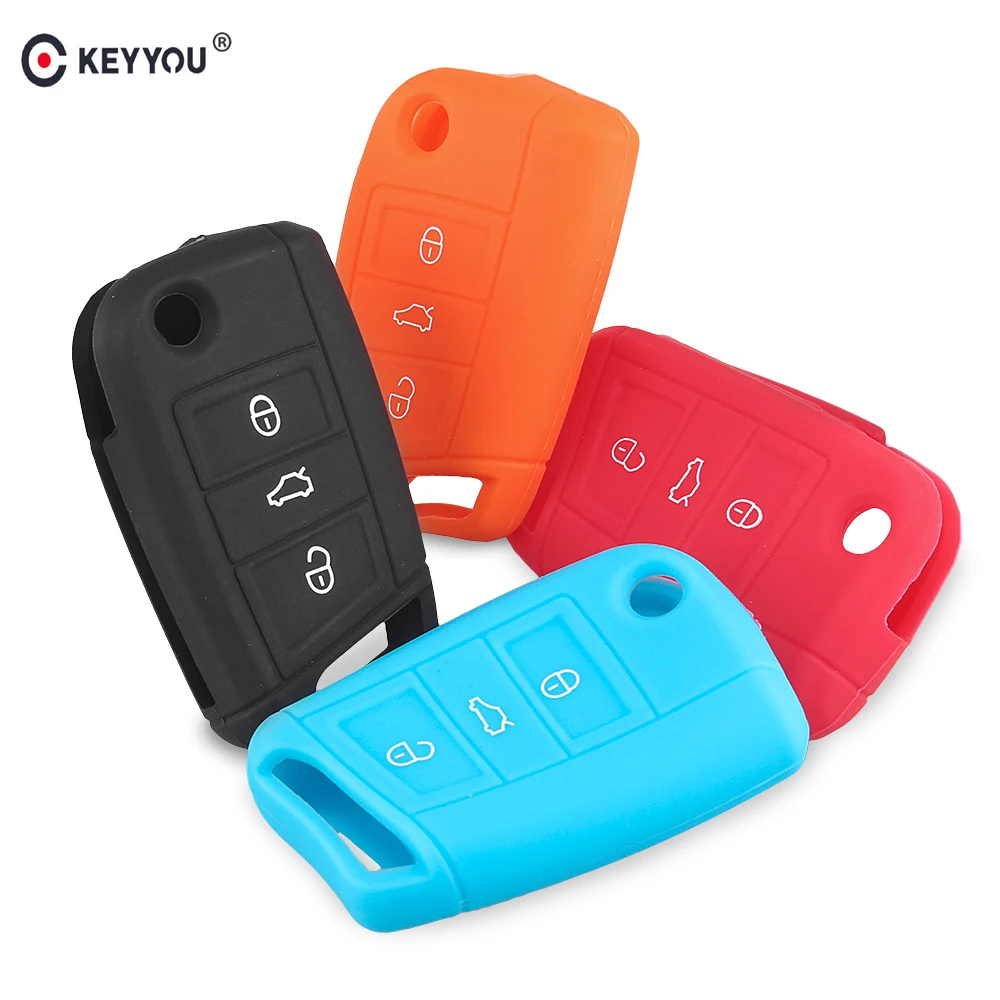 Силиконовый чехол брелок KEYYOU для Volkswagen VW Skoda Superb Magotan Passat B8 A7 Golf Polo с дистанционным