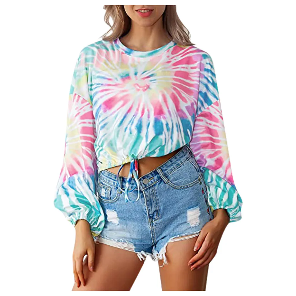 Модные толстовки с принтом в виде галстука красителя для женщин эстетичный