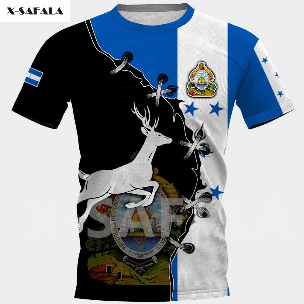 

Гондурас, Ирландия, США, Череп, страна, эмблема, карта, флаг, 3D модная футболка с круглым вырезом и принтом, мужская и женская Повседневная фут...