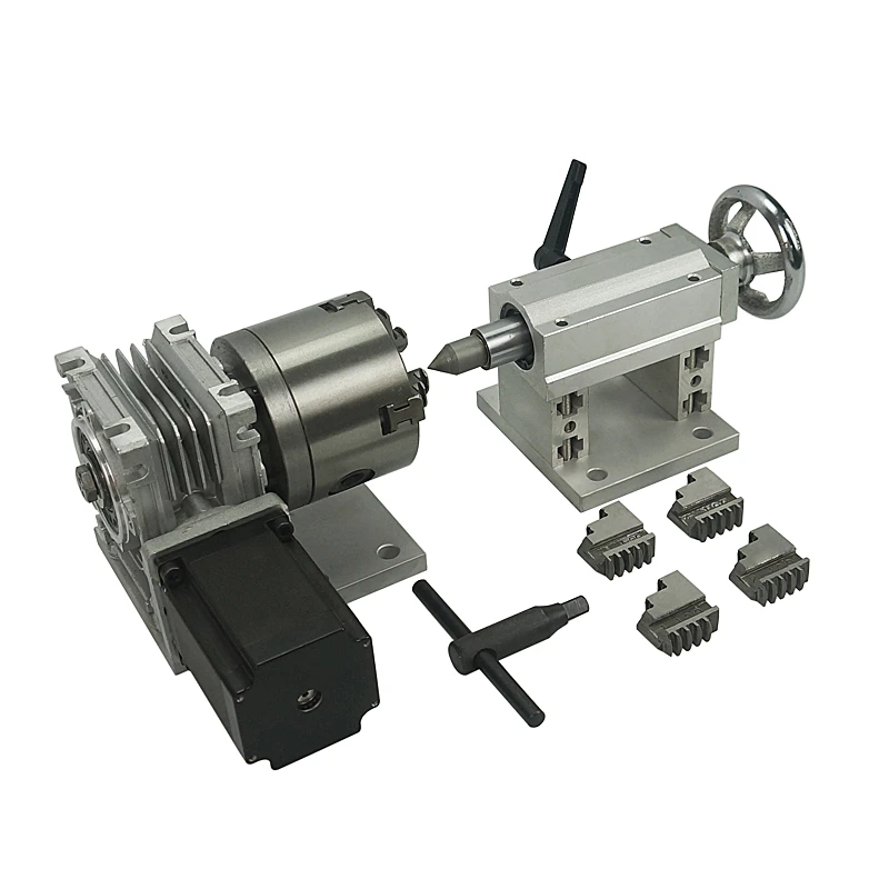 

A axis four-jaw chuck Rotary Axis CNC Tailstock with limit switch