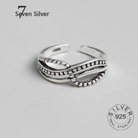 real 925 sterling silve rings for women vantage trendy fine jewelry large adjustable antique rings anillos hollow out