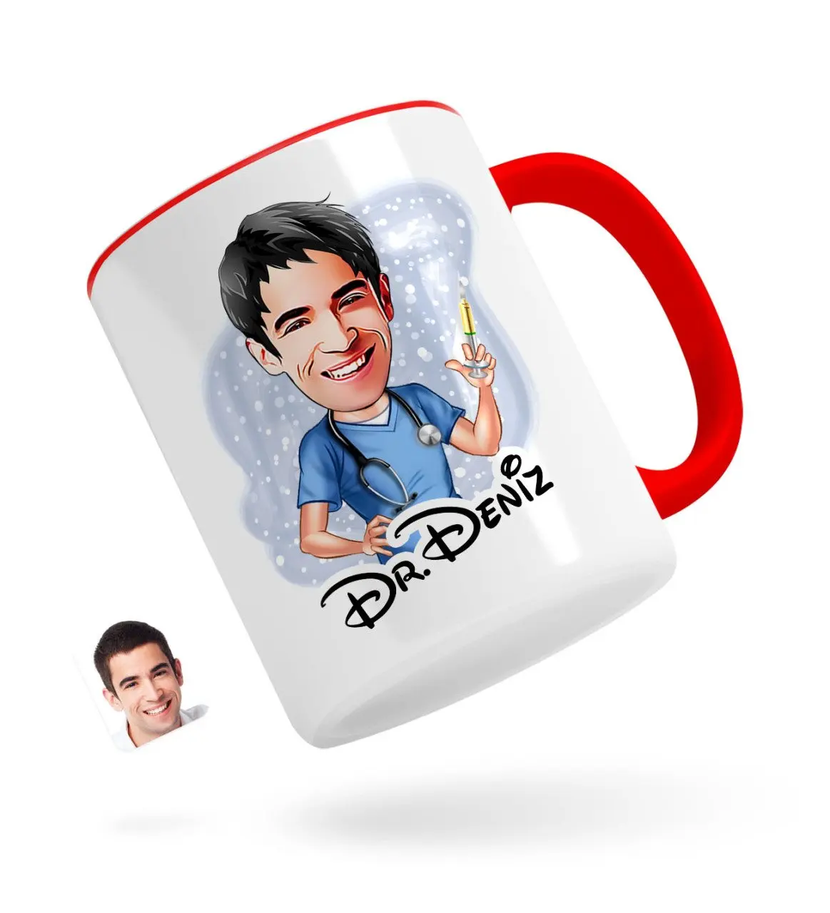 

Персонализированные Для мужчин доктор карикатура Красного кружка Bardak-3